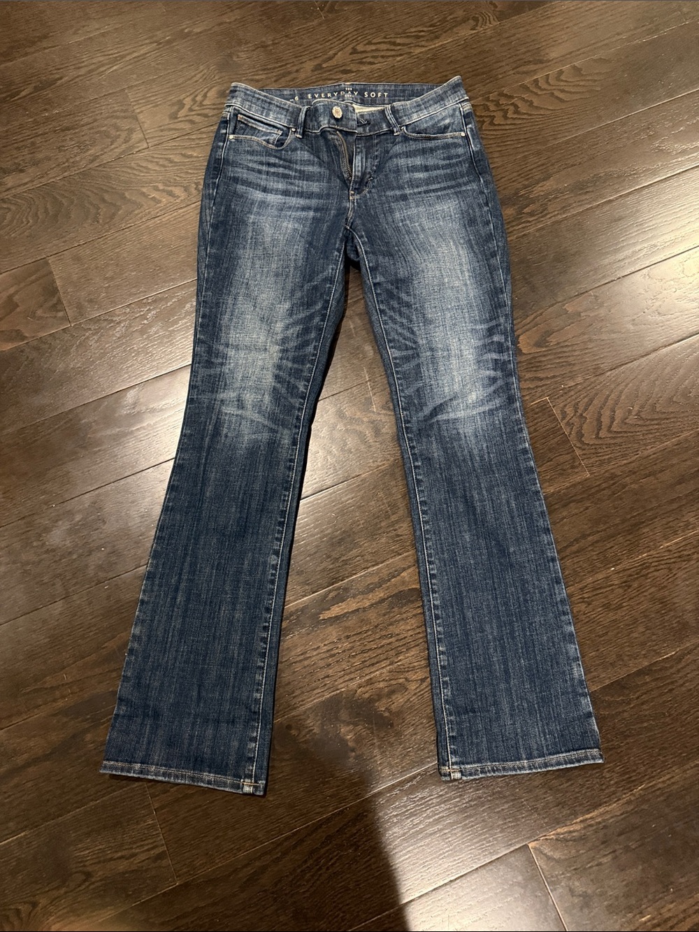 White House Black Market Women's Flare Jeans - Dark Blue Wash